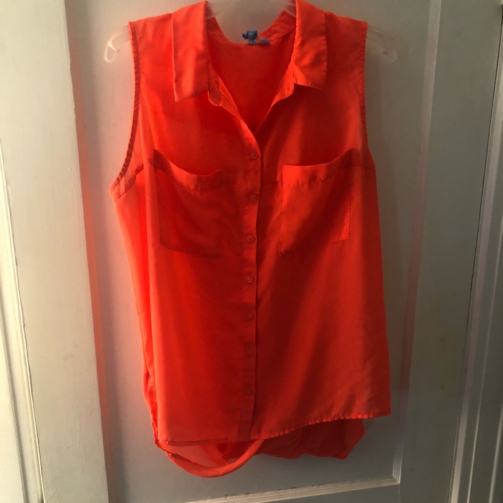 Bright orange tank top